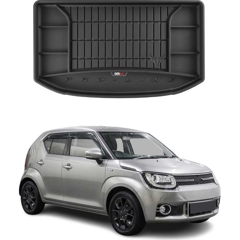 Tapis de Coffre 3D TPE Premium Compatible avec Suzuki Ignis 2016-2022 Bac de Protection de Coffre Intérieur antidérapant Revêtement de Coffre Bords Hauts pour Voiture Noir (1/5)