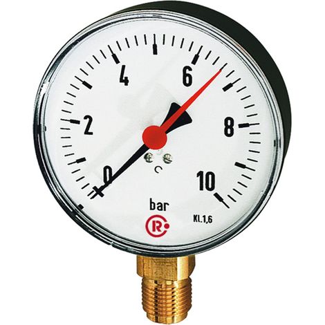 Riegler Standardmanometer, Kunststoffgeh., G 1/2 unten, -1/+0,6 bar, Ø100 (1/2)
