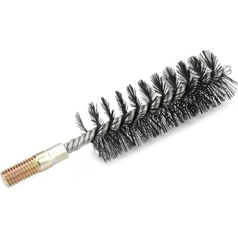 Brosse de nettoyage ronde pour tube en fil d'acier, 40 mm, interface filetée M12 pour plomberie et mécanique (1 pièce) (1/5)
