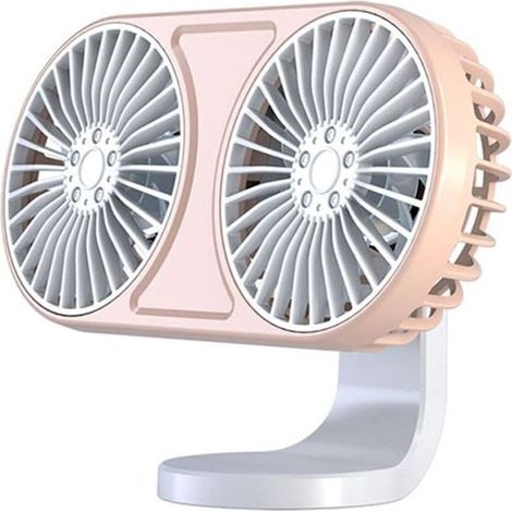 Ventilateur USB à double tête pour voiture avec rotation 360 (1/5)