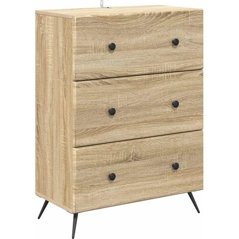 Drawer Cabinet Sonoma Oak 66 x 34.5 x 90 cm Engineered Wood vidaXL