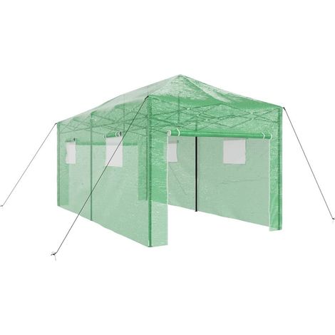 Serre avec cadre pop-up avec toit Vert 290 x 580 x 315 cm Fer