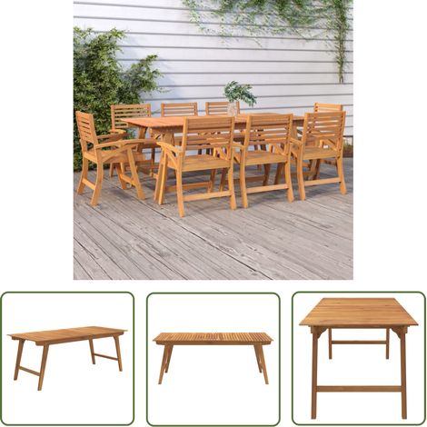 Table de jardin Table d'appoint, Table de Balcon, 200x90x75 cm Bois d'acacia solide OIB9963E (1/5)