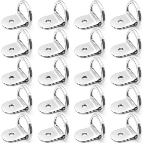 Anneaux D'arrimage INOX 100 Pièces Anneaux D'arrimage en D Ancrage Anneaux Arrimage pour Remorques Machinerie Lourde Outils Électriques Camping 10x25mm Argent (1/5)
