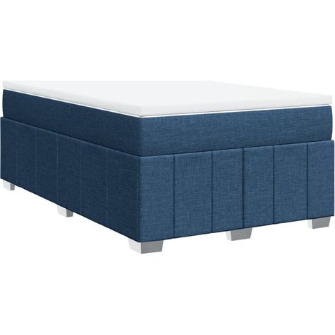 Maison Exclusive - Sommier à lattes de lit avec matelas bleu 120x190 cm tissu