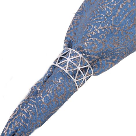 Otras decoraciones navideñas, servilleteros, 6 piezas, servilleteros, hebillas de metal para decoración de mesa de Navidad, bautizo, cumpleaños, boda (plata)