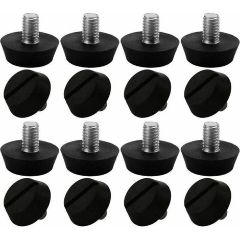 16pcs Pieds de Meubles Réglables Nivellement Patin Base Jambe Pied de Table Chaise Ajustables Protection Sol M6 x 10 x 20mm (1/4)