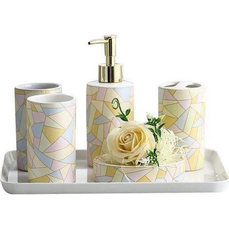 kit supplies ceramic mouthwash cup toothbrush holder