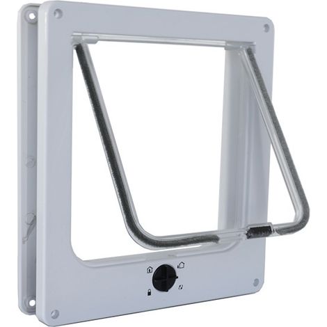 Puerta para gatos 19x22x5,5 cm - Blanca - 4 posiciones de cierre