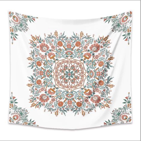 Tapestry Murale - Motif Floral Esquisse - Tissu Polyester Doux - Décoration Murale Chambre Salon - 130 x 150 cm - 1 Pièce (1/5)