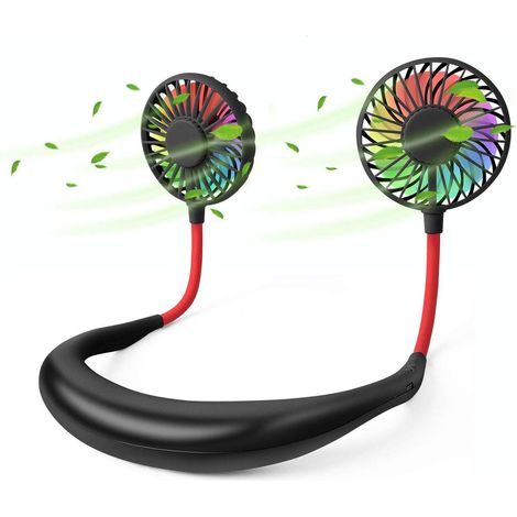 Écouteurs portables pour le sport, mains libres, mini-écouteurs USB rechargeables, format tour de cou, noirs. (1/4)
