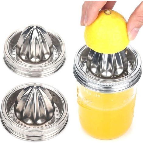 Tapa de acero inoxidable para exprimidor de latas de conserva (2 piezas), exprimidor de cítricos (1/5)