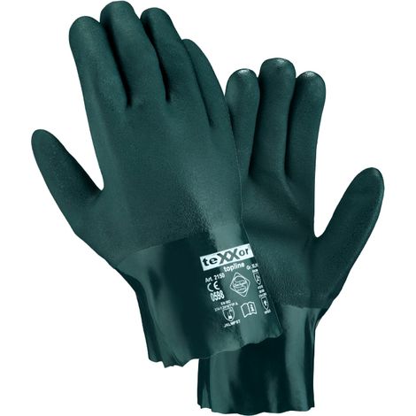 12 Paar topline Chemikalienschutz-Handschuhe PVC GRÜN Größe 10 (1/4)