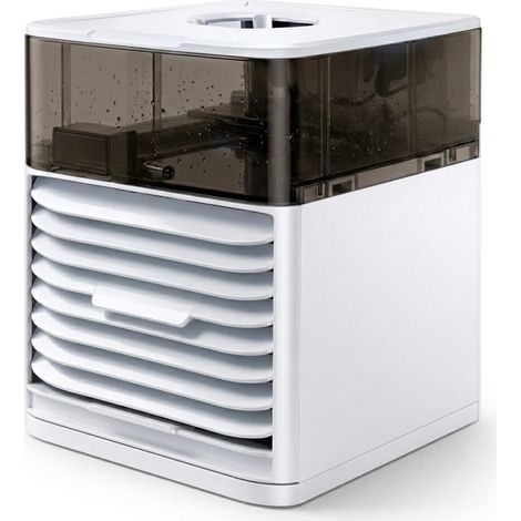JSSEVN - Tragbarer Tischventilator mit 3 Geschwindigkeitsstufen, leisem Betrieb, Timer und Nachtlicht für Schlafzimmer, Büro, Camping und Auto (1/5)