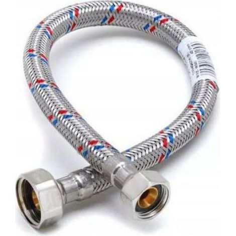 Raccord Flexible - 3/8 Pouces x 1/2 Pouces - Longueur 60 Cm - Tressé Inox - Pour Robinets Et Électroménager - 1 Pièce