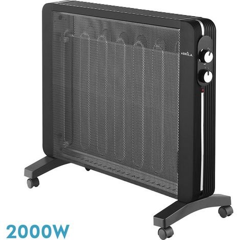 Radiatore Mica Black Mangrove 2000W 2 Potenze Termostato Antiribaltamento (62x73.2x26cm)
