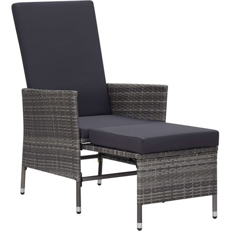 Maison Exclusive - Garten-Liegestuhl mit Auflagen Poly Rattan Gra