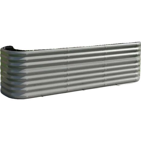 Maceta de jardín, acero galvanizado, resistente a la intemperie, 152 x 40 x 68 cm (1/2)