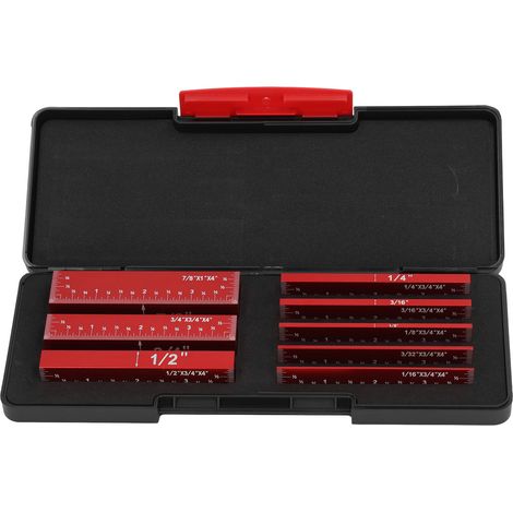 8Pcs Rouge Bloc de Réglage Haute Précision, Échelle Claire, Jauge de Hauteur pour Menuiserie (1/5)
