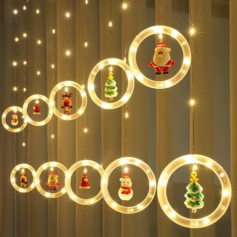 Guirlande lumineuse de Noël avec anneaux lumineux décoratifs et jouets, guirlandes LED pour intérieur et extérieur, décorations originales pour sapin de Noël, maison et jardin. (1/5)