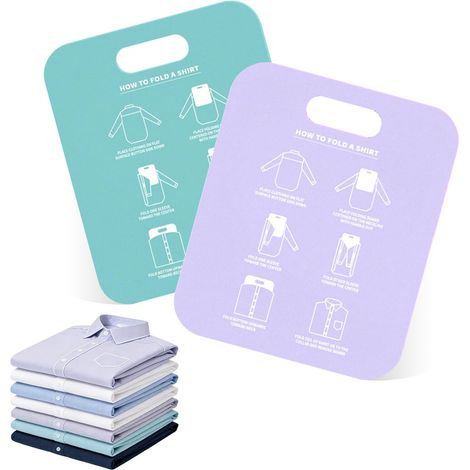 Planche Pliante pour Chemise,Plateau Pliant à 2 Compartiments pour Chemises et t-Shirts, Résistant, pour Adultes et Enfants (30,5 x 25,3 x 0.1 Cm) (1/5)
