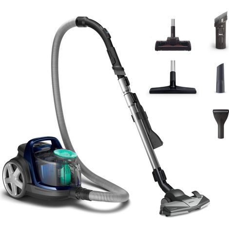 Philips PowerPro Active Beutelloser Staubsauger blau Louros