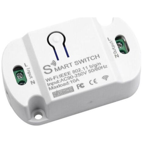 Tuya WIFI Smart Switch Timing Wireless Switch Home Automation Remote Control Voice Control Light Switch Compatible with Google Home and SmartLife, Model: White 10A (1/5)