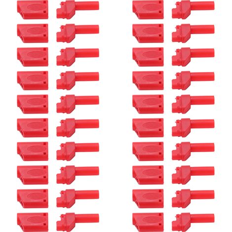 20 fiches mâles banane 4mm isolées pour connecteurs RC, boîtier de sécurité rouge, lot de 20 pièces modèle 22.160 (1/5)