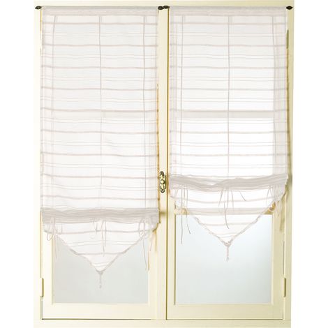 Paire de petits voilages ajustables Ivoire 57x160 cm