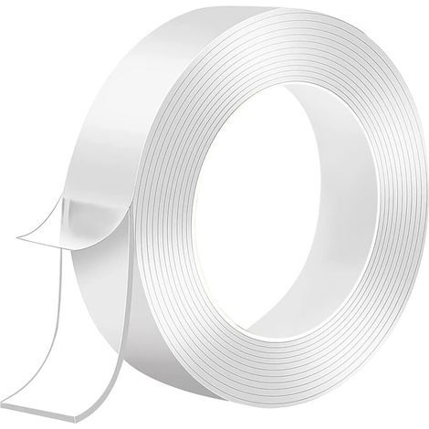Ruban adhésif double face, multi-usages transparent extra résistant, sans trace, réutilisable pour les tapis et objets photo (3 mètres x 2 cm x 2 mm) (1/5)