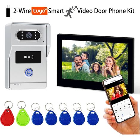 Système d'interphone vidéo Tuya 7 pouces 1080p avec caméra de Vision nocturne, prise en charge du déverrouillage à distance, intégration d'application pour maison intelligente pour l'extérieur (1/5)