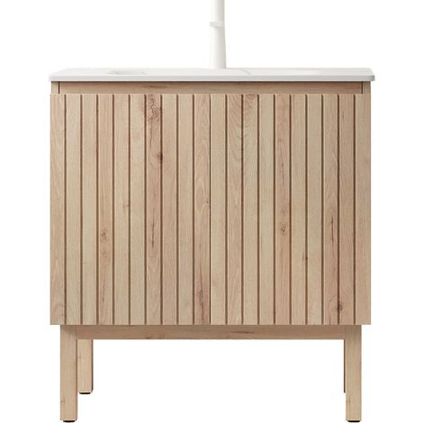 Mueble de baño con lavabo integrado 80 cm piedra sinterizada efecto Carrara HOMVRA (1/5)