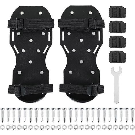 Gunite Spiked Shoes avec réglable 4 Straps et 26 piquets noir One Size compatible All gazon Aerator Shoes (1/5)