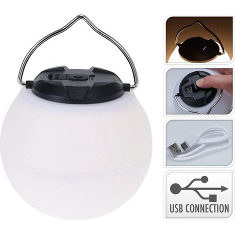 Lampada da Campeggio Portatile 91x98x98mm Bianco