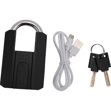 Cadenas biométrique intelligent Serrure à empreinte digitale Étanche Recharge USB Acier et alliage de zinc Haute sécurité (1/5)