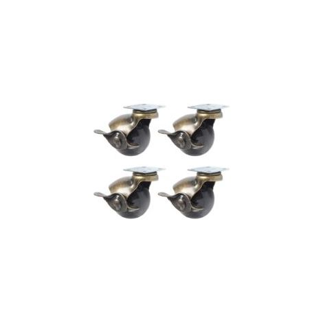 Juego de 4 ruedas para patas de muebles - 40 mm con freno - Crezuo