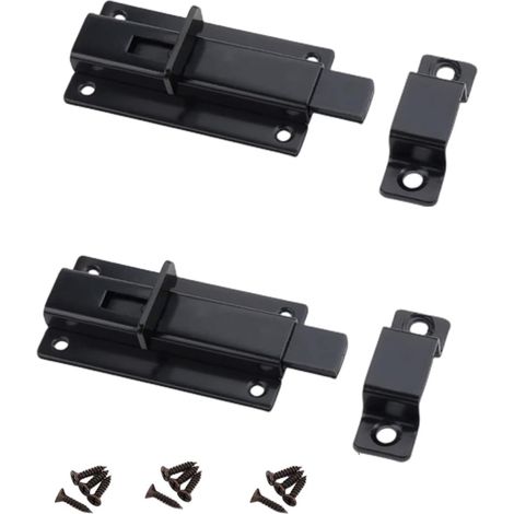 Shine Home Verrous de porte en acier inoxydable , verrou coulissant, verrou de sécurité en acier inoxydable, poignée coulissante en applique pour tous types de portes intérieures, 2 pièces