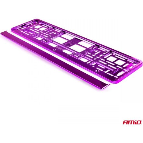Cadre de plaque d'immatriculation métallique violet AMIO-03172 (1/3)