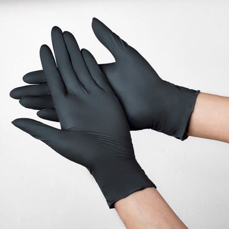 Taille L - Noir 100pcs - Gants de sécurité étanches, noirs en Nitrile, pour mécaniciens de cuisine, accessoir (1/4)