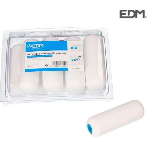 Ersatz-Mini-Schaumstoffrolle 110 mm, 10 Stück. Geeignet für alle Arten von Wasserfarben, Lacken und Kunststoffen. EDM