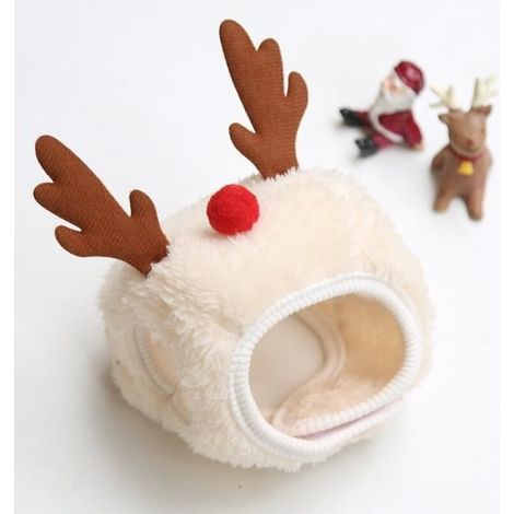 (05 S Haustiermütze) Weihnachtsmütze für Haustiere, Speicheltuch aus Holz, bunte Bälle, Hundemütze, Kleidung
