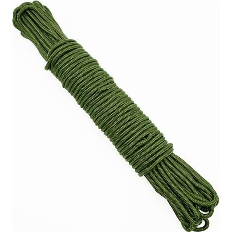 Paracorde 6mm Vert, 30M Corde en Nylon épaisseur pour Bateau Gonflable, Linge, d'auvent, pour Attacher Le Jardin, Projets d'artisanat, Camping en Plein Air (1/5)