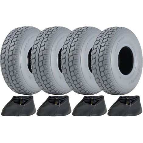 330x100 Grau Mobilität Scooter Reifen und Schlauch, Pneumatischer Reifen, 400-5 - Set von 4