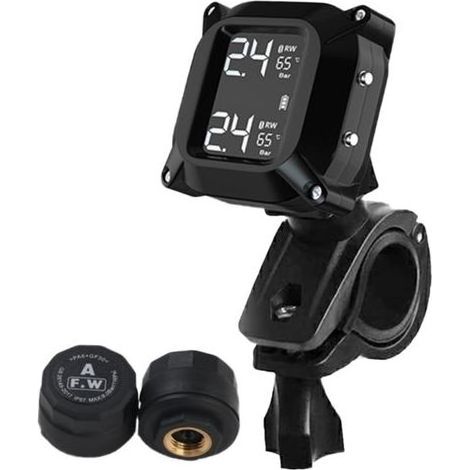 1 Satz Motorrad-Reifendruckkontrollsystem, drahtloser Reifendrucksensor, Motorrad-Reifendruckdetektor, Reifendrucksensoren, Einschraub-Reifendrucksensoren, RV/AB (1/5)