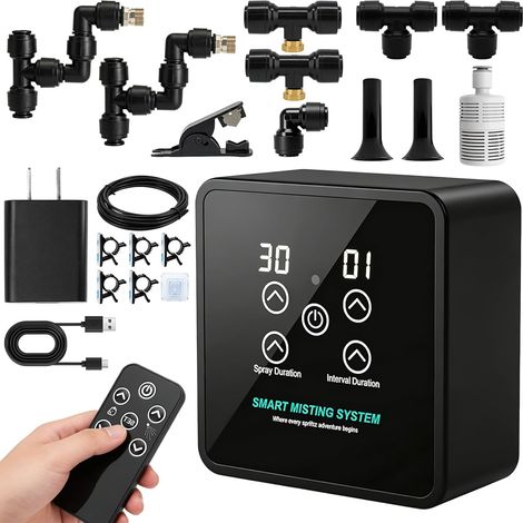 Humidificateur pour reptiles - Système intelligent de brume pour terrarium - Avec minuterie et buses de brouillard réglables à 360° - Pour reptiles, plantes, fleurs (1/5)