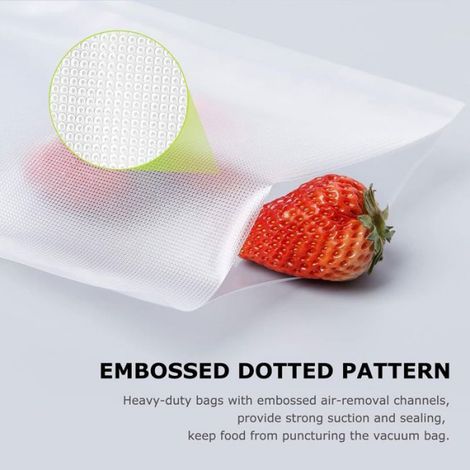Sacs Sous Vide Alimentaire 15x25 cm 100 Sachets pour Machine Sous Vide - Sacs à Faire le Vide d'air Gaufrés pour la Conservatio (1/5)