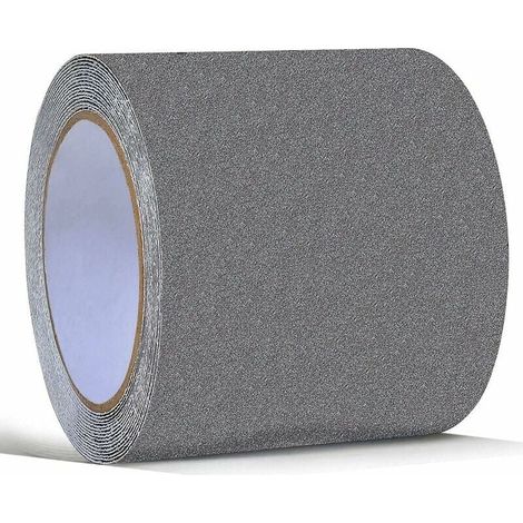 Ruban antidérapant gris haute adhérence pour marches, rampes, allées et terrasses, intérieur et extérieur, 10,2 cm x 5 m (1/4)