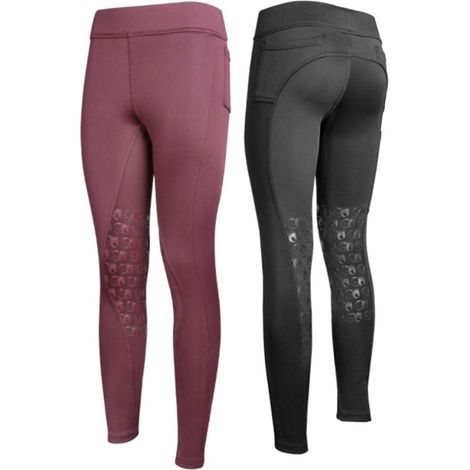 L, Nero: Leggings da equitazione modello Charlene con fascia elastica in vita per donna (1/5)