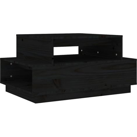 Maison Exclusive - Tavolino da Salotto Nero 80x55x40,5 cm Legno Massello di Pino (1/5)