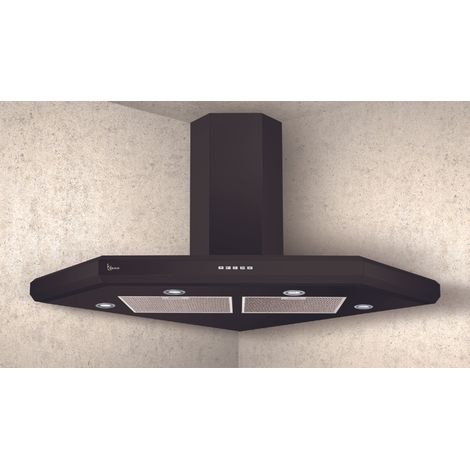 Baraldi – Hotte d'angle 100x100 cm – Aspiration 800 m3/h – 3 vitesses + fonction intensive – Éclairage LED haute puissance – Filtres à charbon actif lavables (1/2)